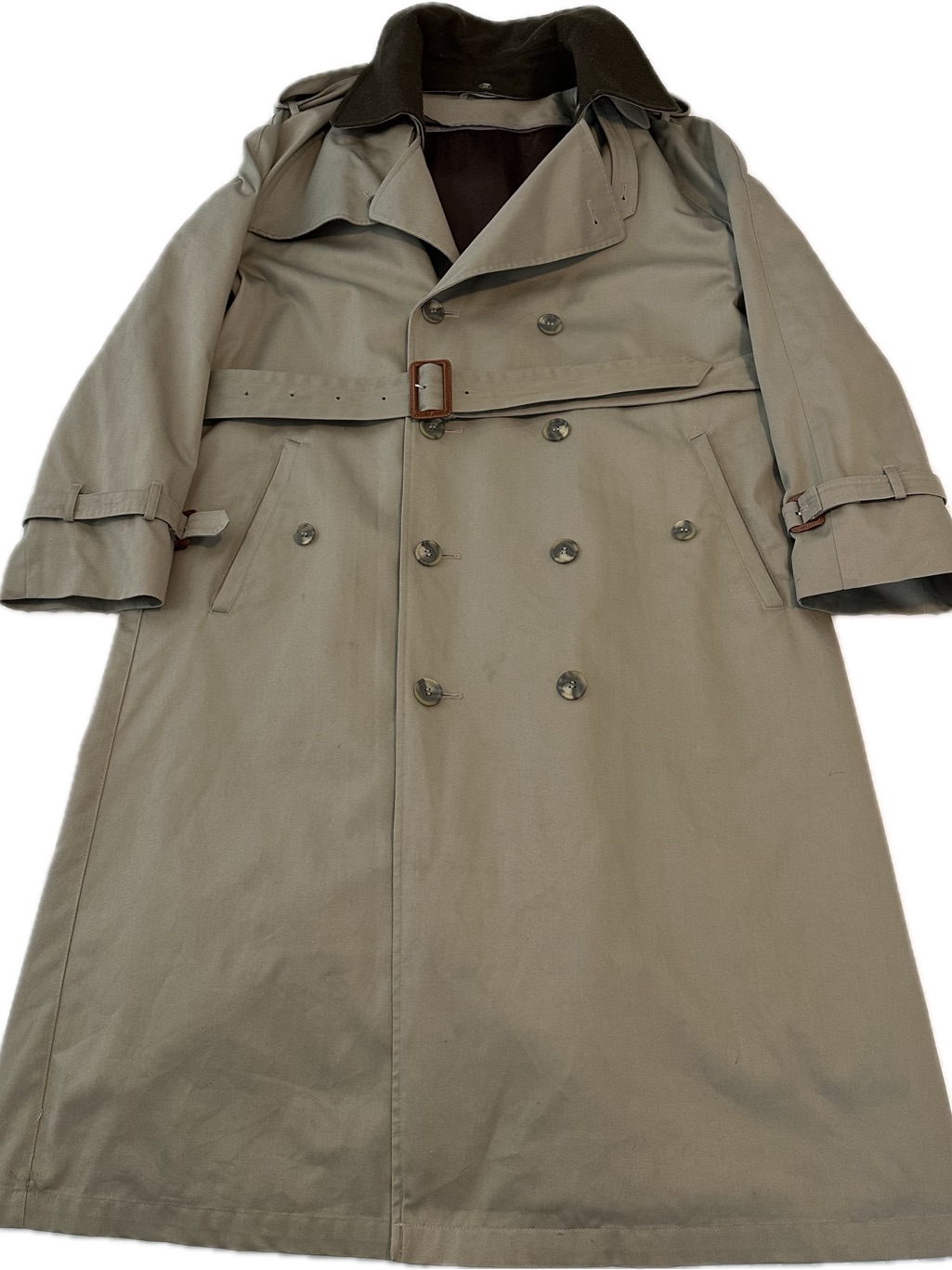 Classic Men's Double Layer Trench Coat In Khaki